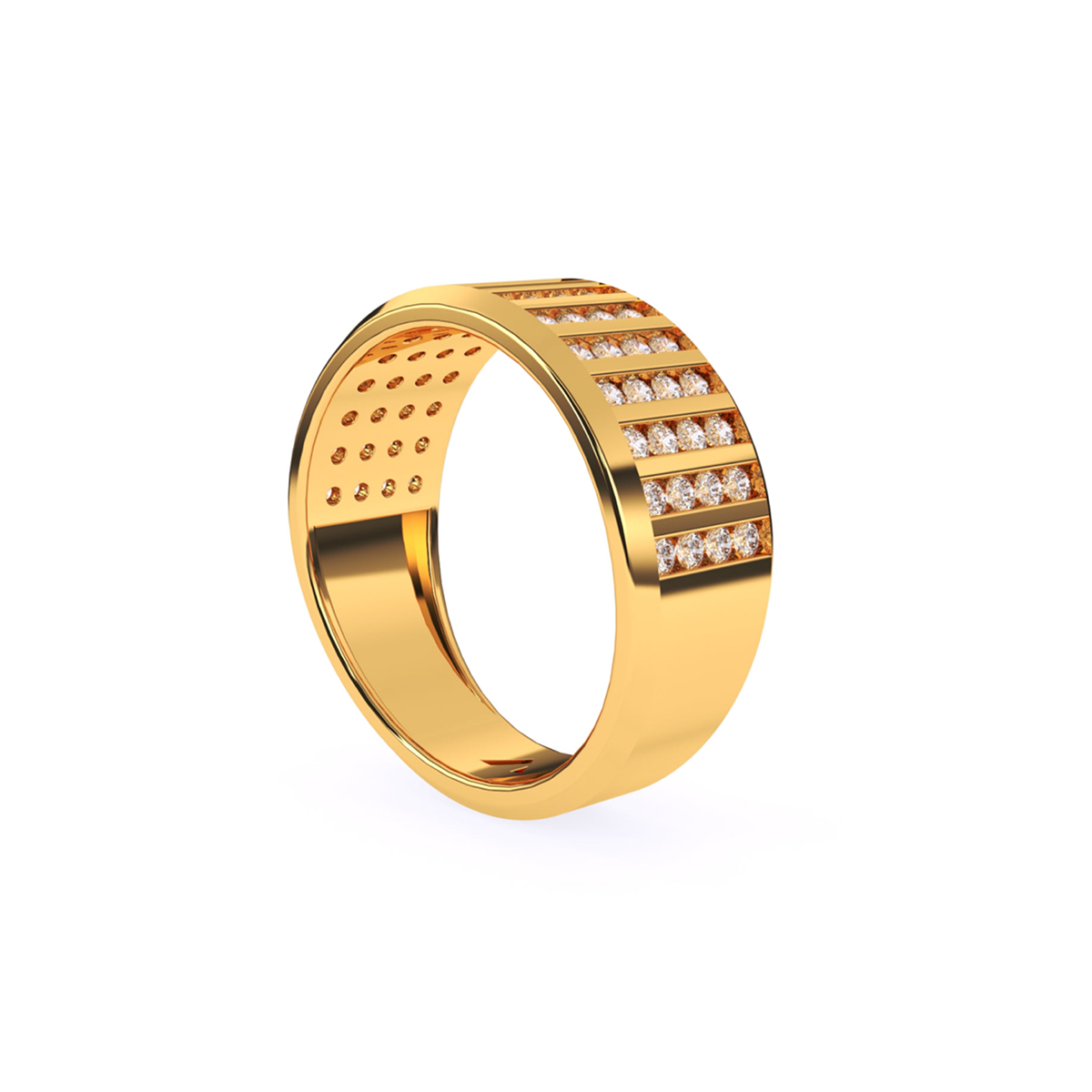 Elegant Channel Set Round Diamond Wedding Band